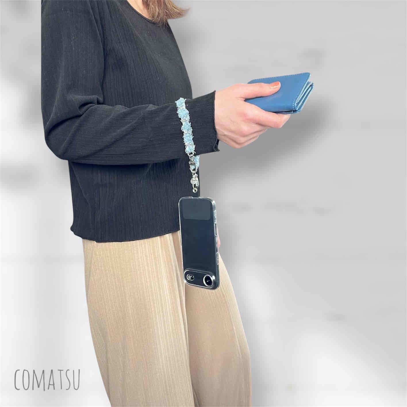 Denimチェーン ハンドストラップ 落下防止スマホストラップ 手首 リストストラップ | 8枚目